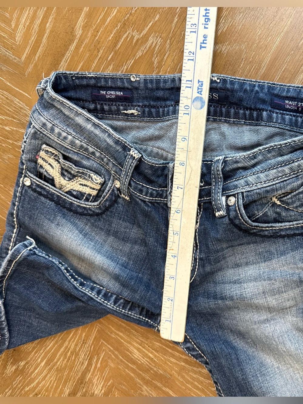 Vigoss the Chelsea Distressed Blue Denim Jean shorts - Picture 6 of 8